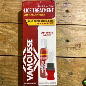 Vamousse Lice Treatment Mousse (6 fl oz), Includes Reusable Steel Comb